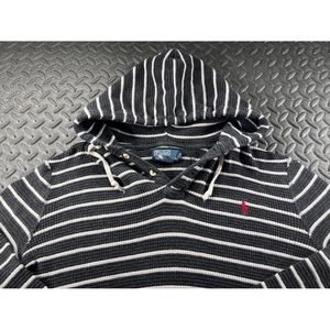 Ralph Lauren Sweater Adult Medium Black White Hoodie Casual Preppy Outdoor Men's